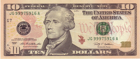 10 dolara - Aleksandar Hamilton