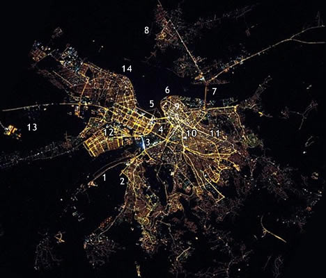 Beograd noću - snimak iz svemira