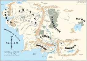 Mapa Srednje zemlje - Gospodar prstenova