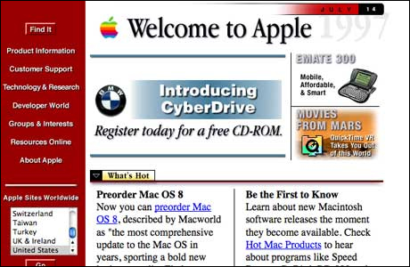 Apple - pokrenut 1987 (skrinšot 1996) 