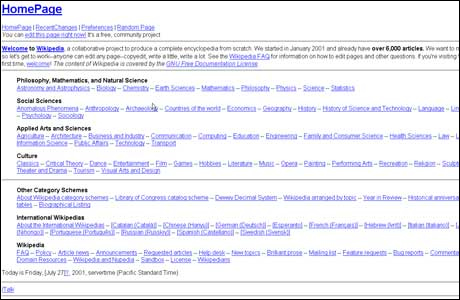 Wikipedia - pokrenut 2001