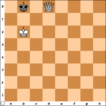 Beli igra damom na d8 i mat.